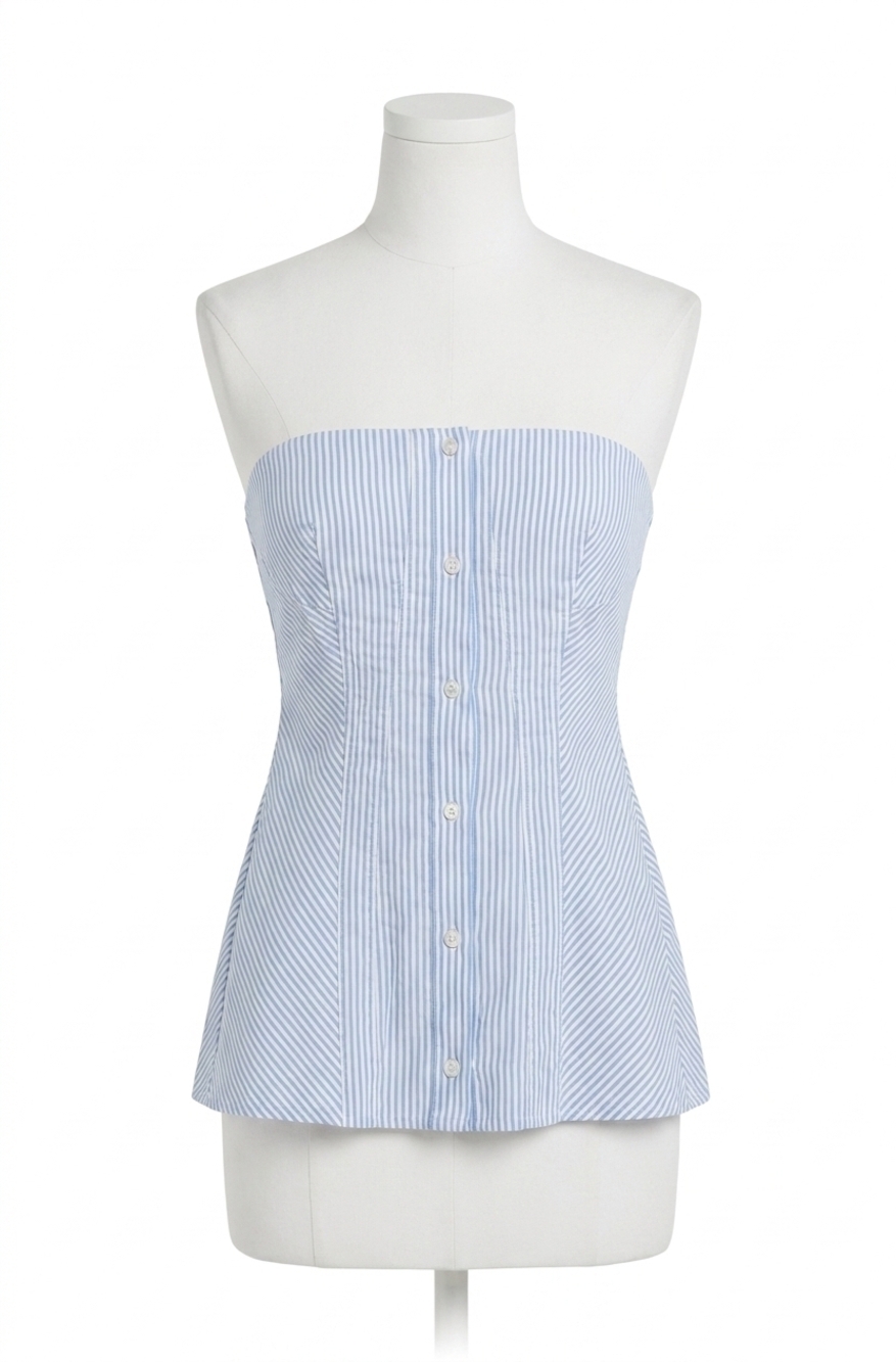 NEW SIMKHAI vivvy bustier top in blue hydrangea